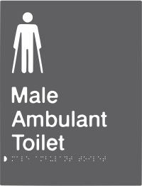 Male Ambulant Toilet Braille & tactile sign (PBAGy-MambT)