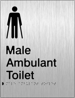 Male Ambulant Toilet Braille & tactile sign (PB-SSMambT)