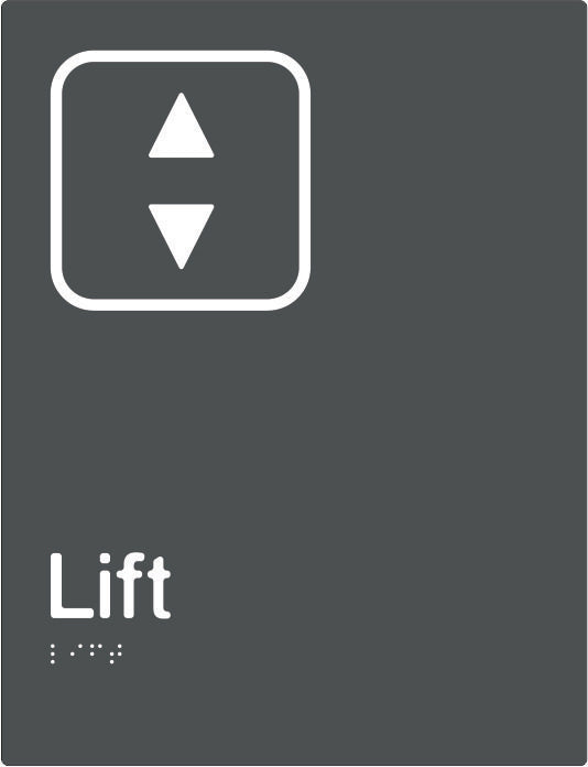 Lift Braille & tactile sign (PBAGy-Lift)