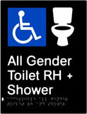 All Gender Accessible Toilet & Shower Right Hand Transfer (PBABk-AAGTASRH)