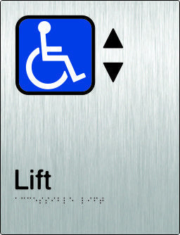 Accessible Lift Braille and tactile sign (PB-SSALift)