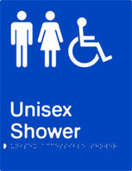 Unisex Accessible Shower Braille & tactile sign (PB-UAS)