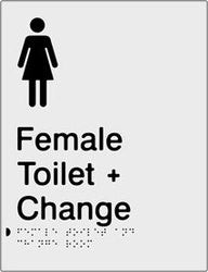 Female Toilet & Change Room Braille & tactile sign (PB-SNAFTACR)
