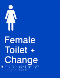 Female Toilet & Change Room Braille & tactile sign (PB-FTACR)