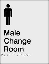 Male Change Room Braille & tactile sign (PBS-MCR)