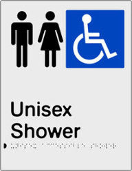 Unisex Accessible Shower Braille & tactile sign (PBS-UAS)